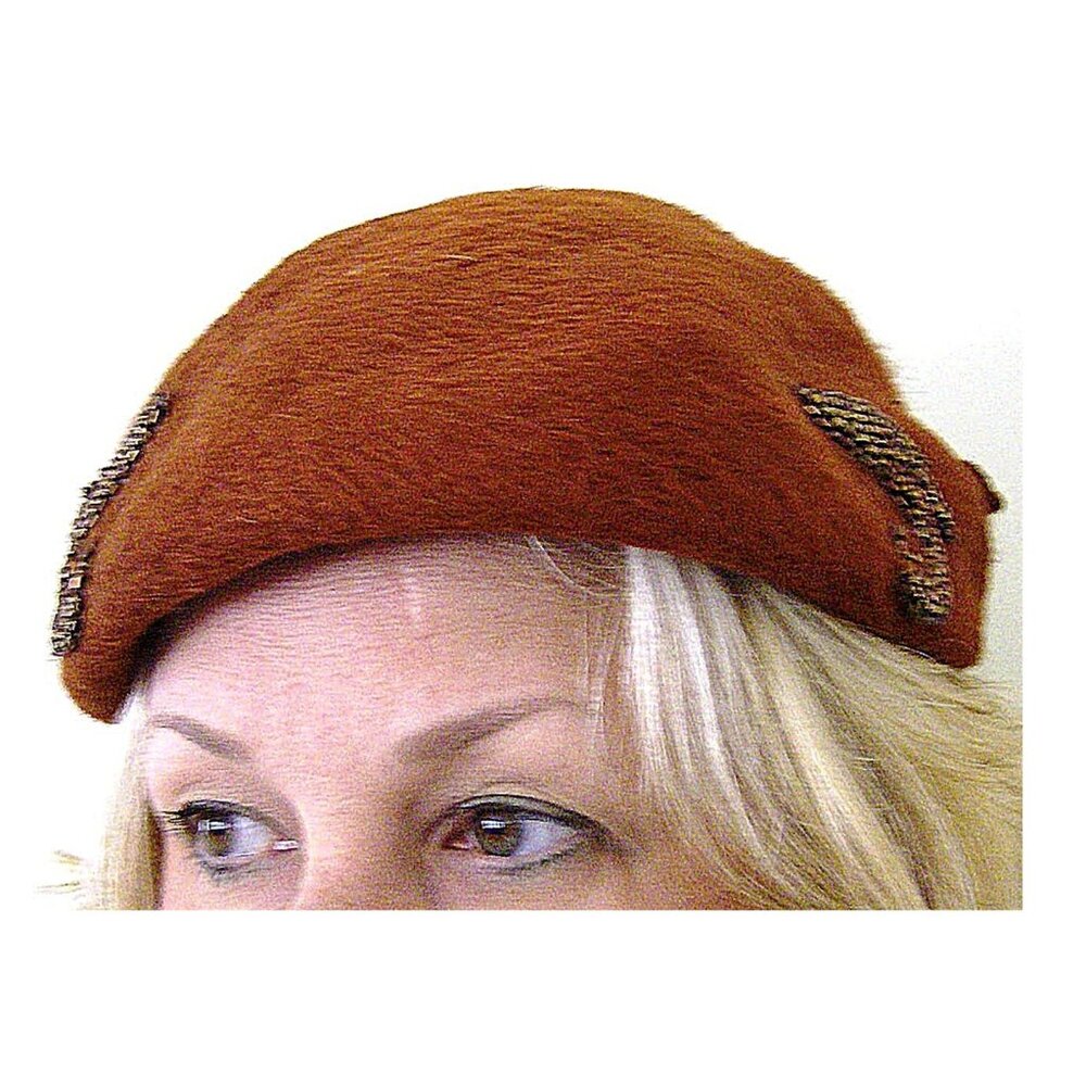 Vintage 1950s Fur-felted Copper Hued Hat